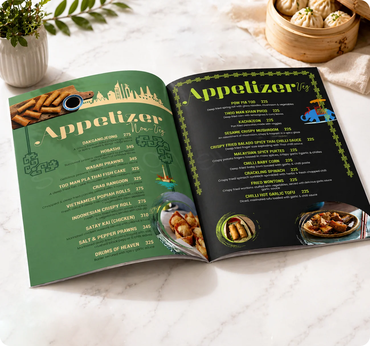 Hao Chi restaurant menu cover page design
